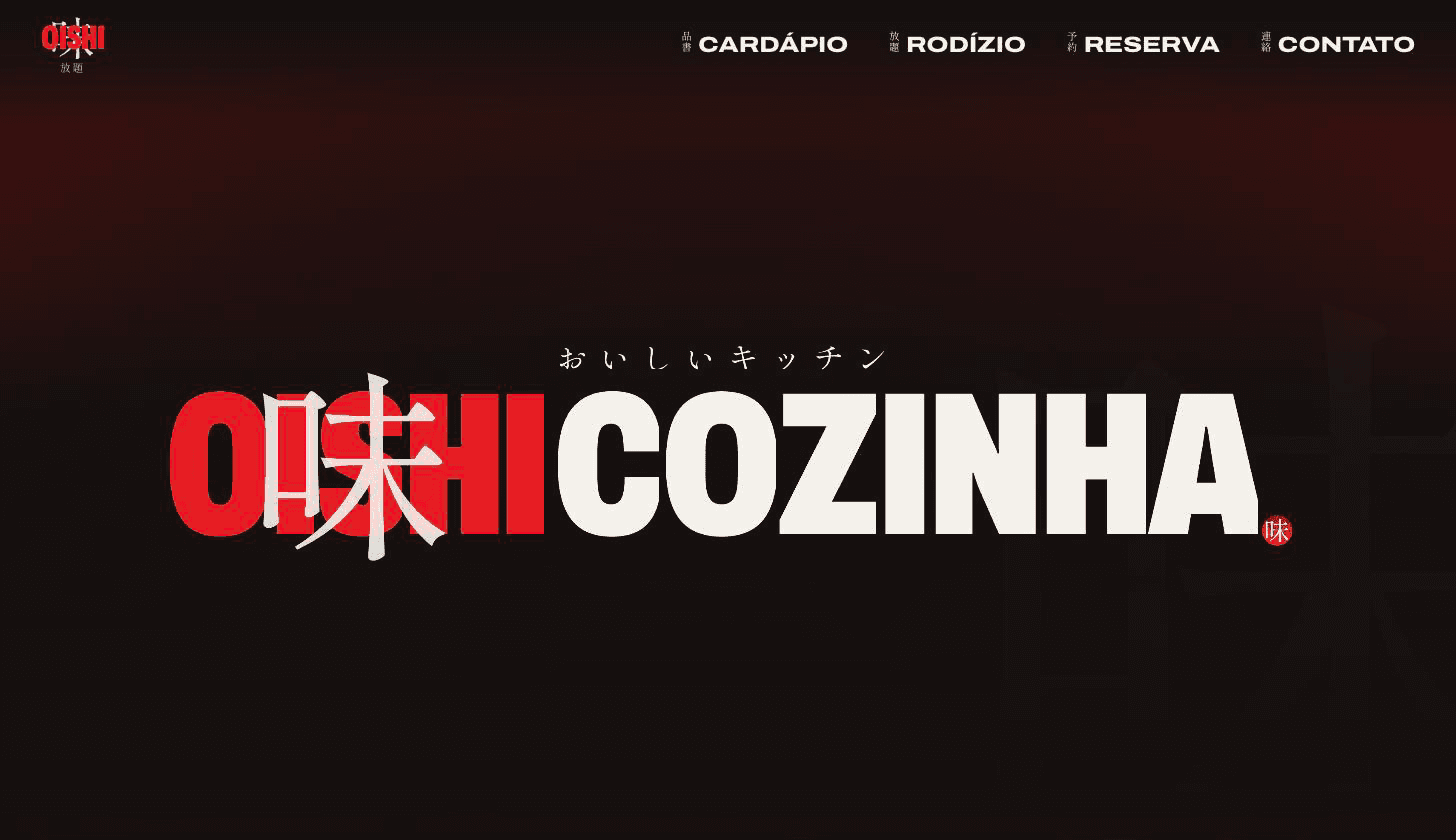 Oishi Cozinha Japonesa interface preview